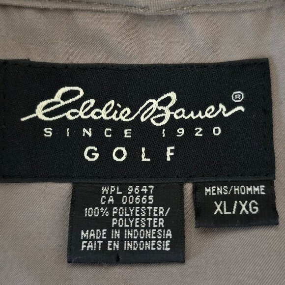 EDDIE BAUER GOLF WINDBREAKER PULLOVER DARK KHAKI MENS XL - Picture 5 of 5